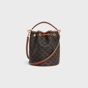CLARA BAG IN TRIOMPHE CANVAS AND CALFSKIN TAN