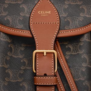 MEDIUM BACKPACK FOLCO IN TRIOMPHE CANVAS AND CALFSKIN TAN