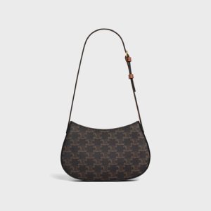 MEDIUM TILLY BAG IN TRIOMPHE CANVAS AND CALFSKIN TAN