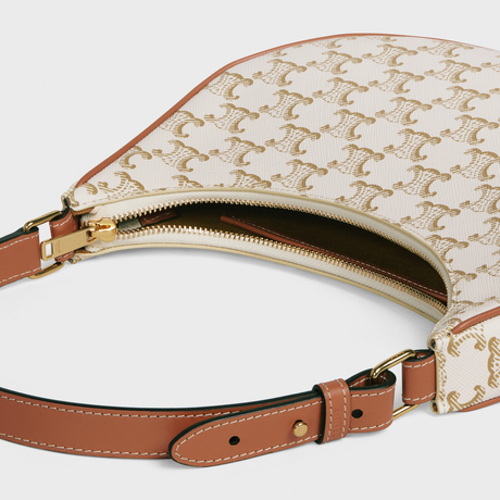 AVA BAG IN TRIOMPHE CANVAS AND CALFSKIN WHITE - Image 2