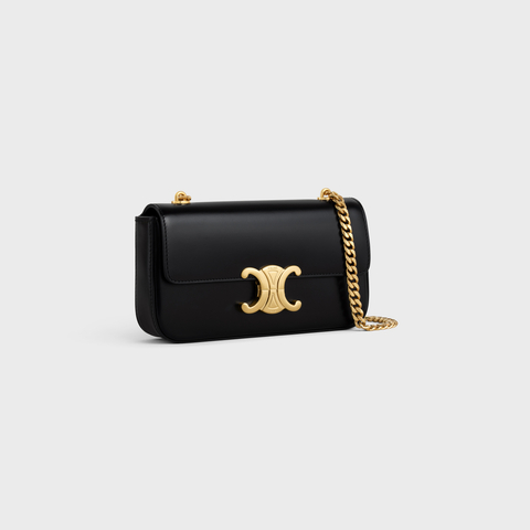 CHAIN SHOULDER BAG CLAUDE IN SHINY CALFSKIN BLACK - Image 2