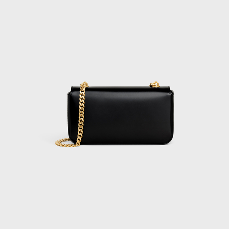 CHAIN SHOULDER BAG CLAUDE IN SHINY CALFSKIN BLACK - Image 3