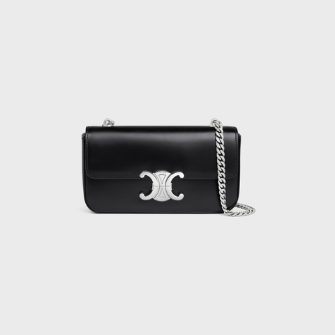 CHAIN SHOULDER BAG CLAUDE IN SHINY CALFSKIN BLACK