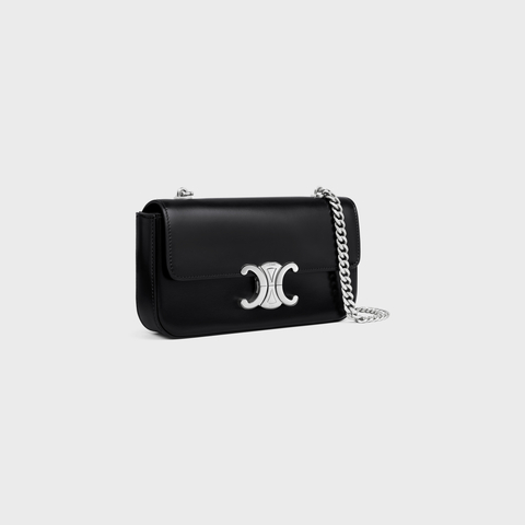 CHAIN SHOULDER BAG CLAUDE IN SHINY CALFSKIN BLACK - Image 2