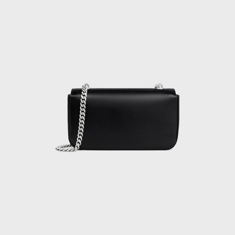 CHAIN SHOULDER BAG CLAUDE IN SHINY CALFSKIN BLACK - Image 3