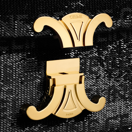 CHAIN SHOULDER BAG CLAUDE IN SEQUINS WITH CELINE ALL-OVER BLACK