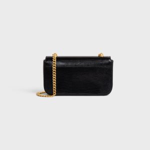 CHAIN SHOULDER BAG CLAUDE IN LIZARD BLACK