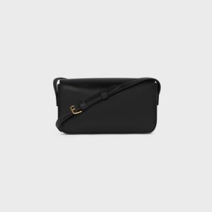 SHOULDER BAG CLAUDE IN SHINY CALFSKIN BLACK