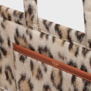 LARGE CABAS THAIS IN LEOPARD TEXTILE AND CALFSKIN LEOPARD