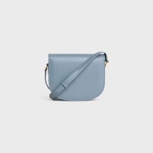 BESACE CLEA IN SHINY CALFSKIN BLUE GREY