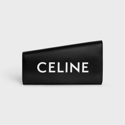 ASYMETRIC CLUTCH IN SHINY CALFSKIN WITH CELINE PRINT BLACK - Image 2