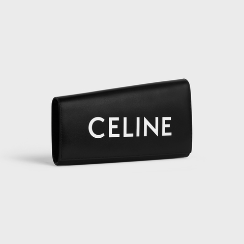 ASYMETRIC CLUTCH IN SHINY CALFSKIN WITH CELINE PRINT BLACK - Image 4