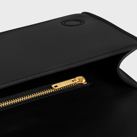 ASYMETRIC CLUTCH IN SHINY CALFSKIN WITH CELINE PRINT BLACK - Image 3