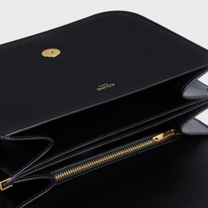 MEDIUM COLLEGE BAG IN SHINY CALFSKIN BLACK