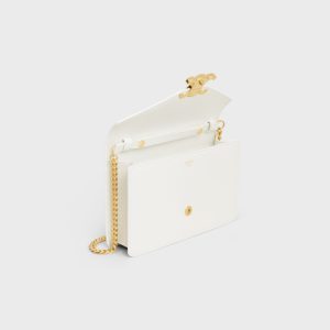 WALLET ON CHAIN MARGO IN SHINY CALFSKIN WHITE