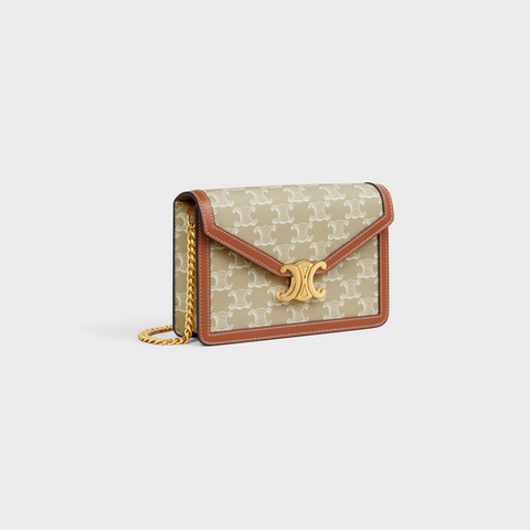 WALLET ON CHAIN MARGO IN TRIOMPHE CANVAS AND CALFSKIN GREGE - Image 4