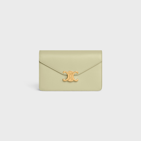 WALLET ON CHAIN MARGO IN SHINY CALFSKIN ALMOND GREEN - Image 3