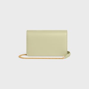 WALLET ON CHAIN MARGO IN SHINY CALFSKIN ALMOND GREEN
