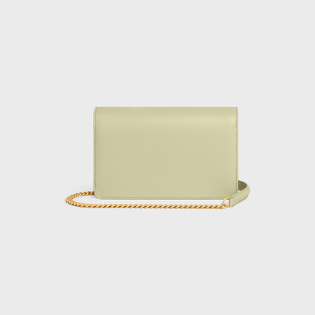 WALLET ON CHAIN MARGO IN SHINY CALFSKIN ALMOND GREEN