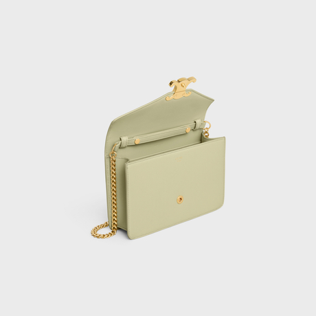 WALLET ON CHAIN MARGO IN SHINY CALFSKIN ALMOND GREEN - Image 4
