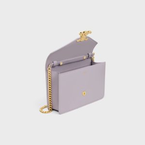 WALLET ON CHAIN MARGO IN SHINY CALFSKIN LIGHT LILAC
