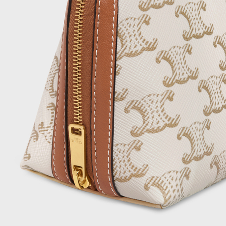 CLUTCH WITH CHAIN IN TRIOMPHE CANVAS AND LAMBSKIN WHITE/TAN - Image 3