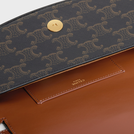 CLUTCH ON STRAP TABOU IN TRIOMPHE CANVAS AND CALFSKIN TAN - Image 3