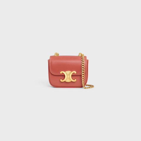 MINI CHAIN CLAUDE IN SHINY CALFSKIN RED CANYON - Image 2
