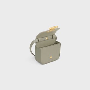 MINI CLAUDE IN SHINY CALFSKIN GREEN CLAY