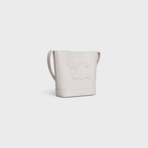 MINI BUCKET CUIR TRIOMPHE IN SMOOTH CALFSKIN CHALK