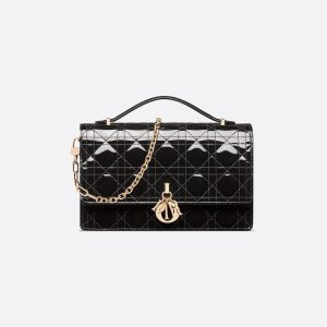 Dior My Dior Top Handle Bag HandBags- patent leather