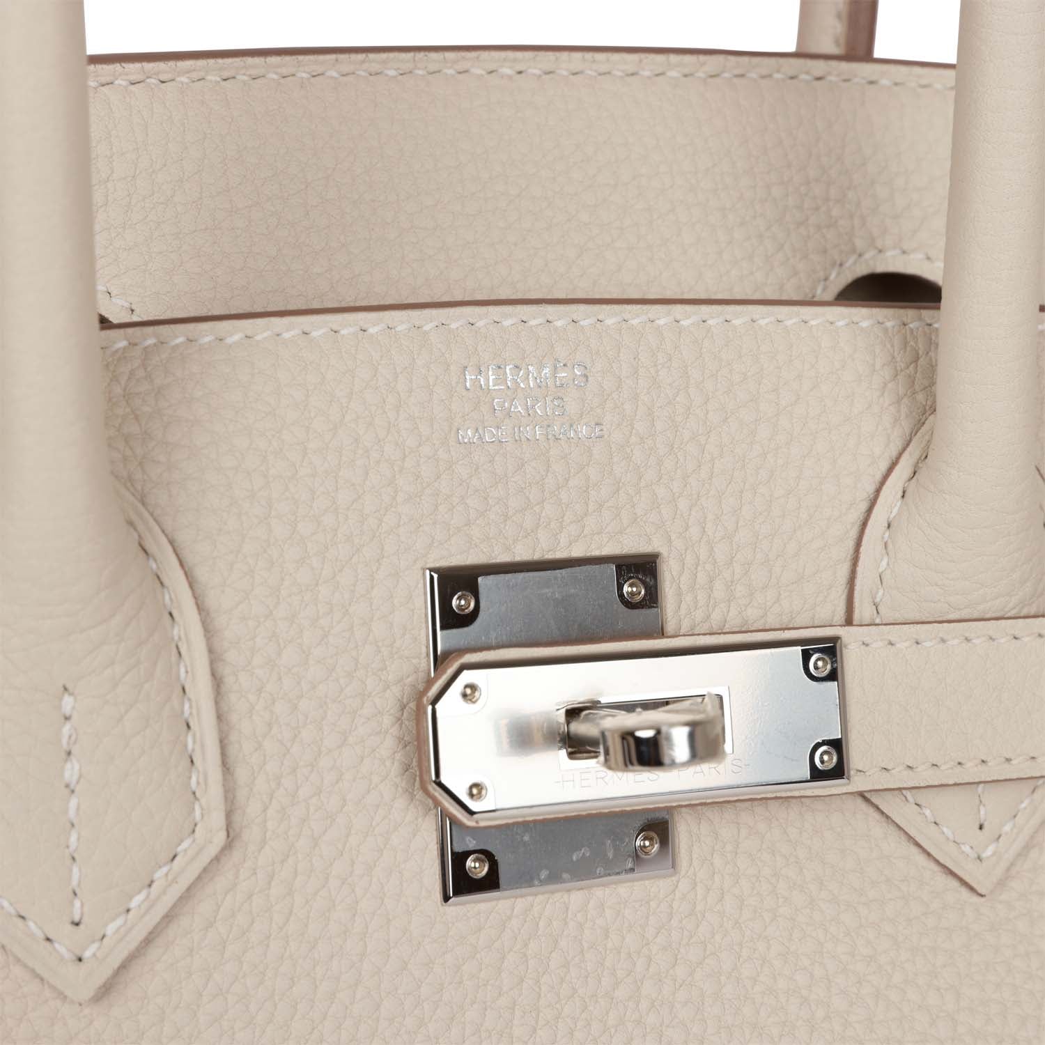 Hermes Birkin 30 Craie Togo Palladium Hardware - Image 8
