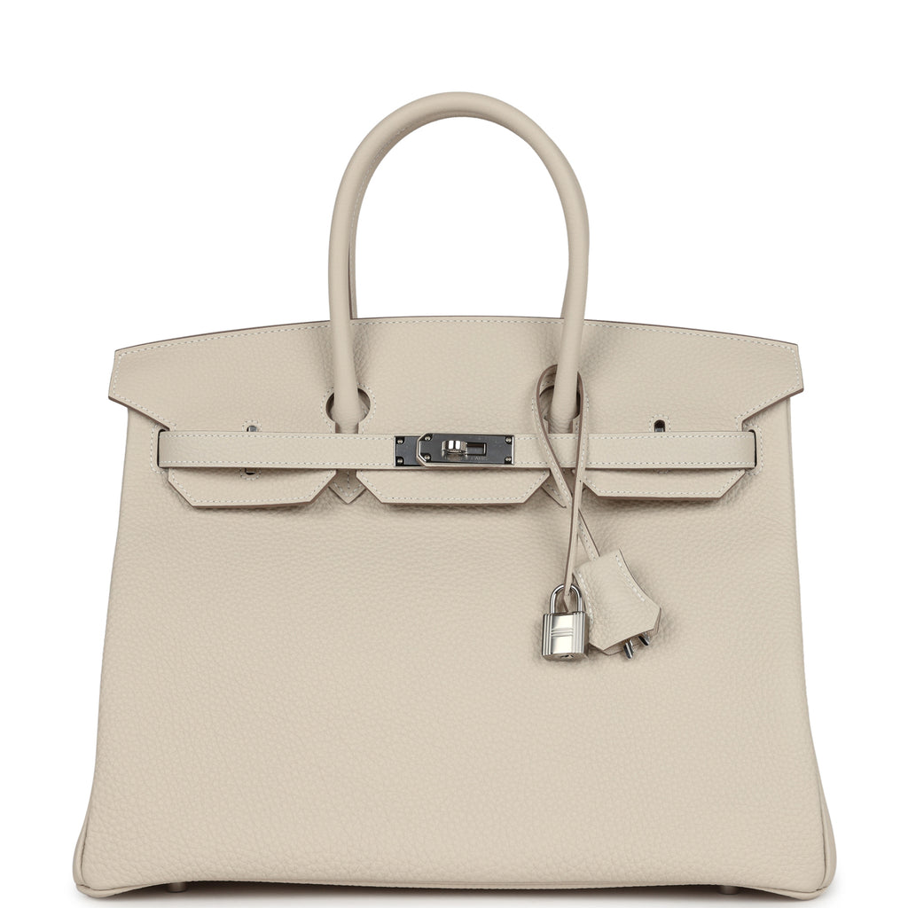 Hermes Birkin 35 Craie Togo Palladium Hardware - Image 7