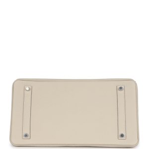 Hermes Birkin 35 Craie Togo Palladium Hardware