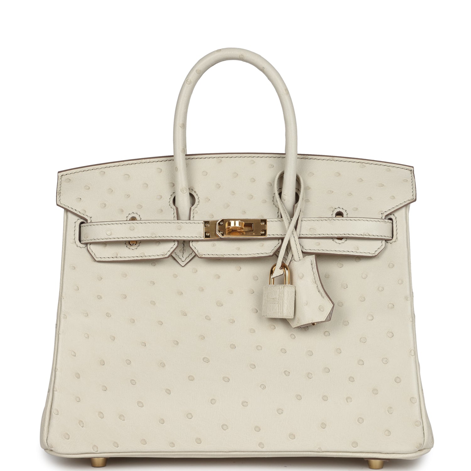 Hermes Birkin 25 Beton Ostrich Gold Hardware - Image 7