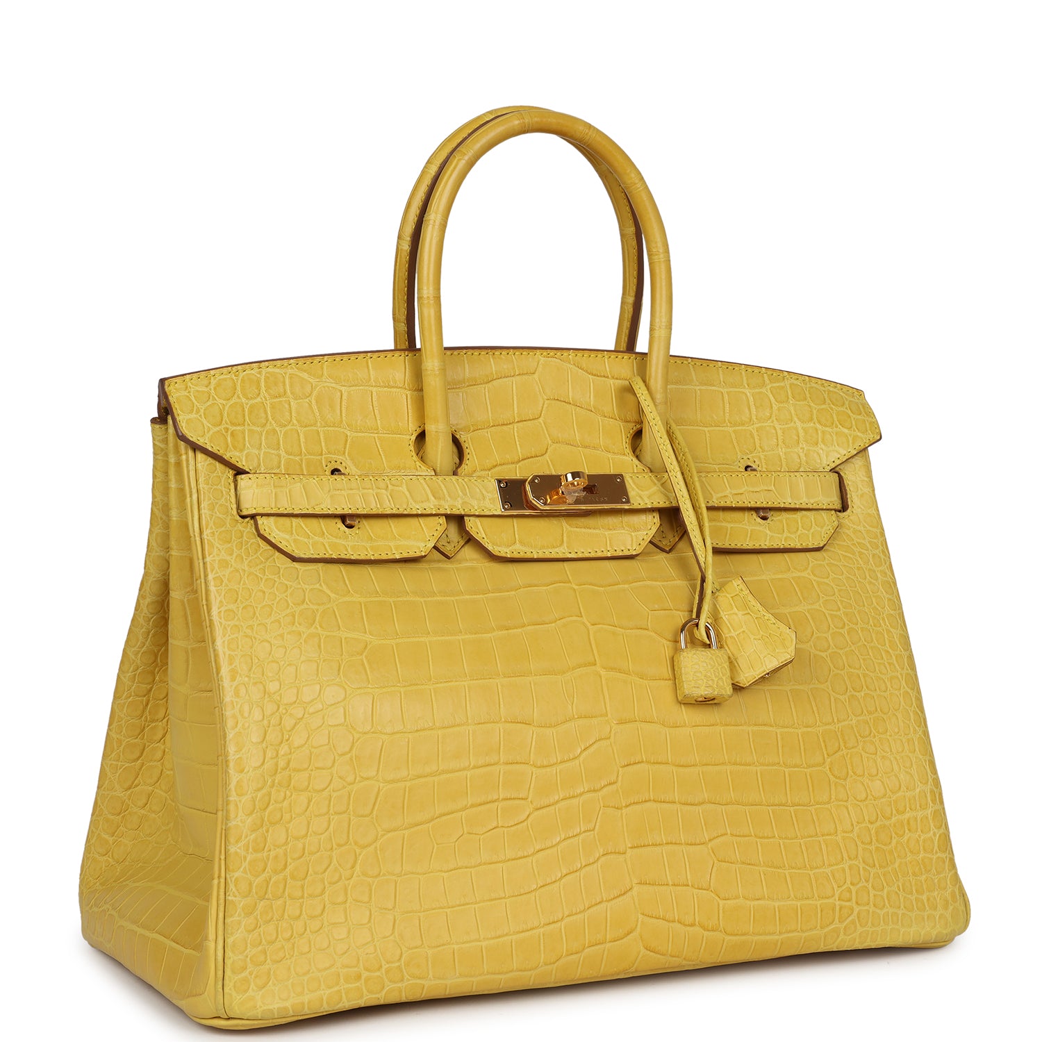 Hermes Birkin 35 Mimosa Matte Porosus Crocodile Gold Hardware - Image 7