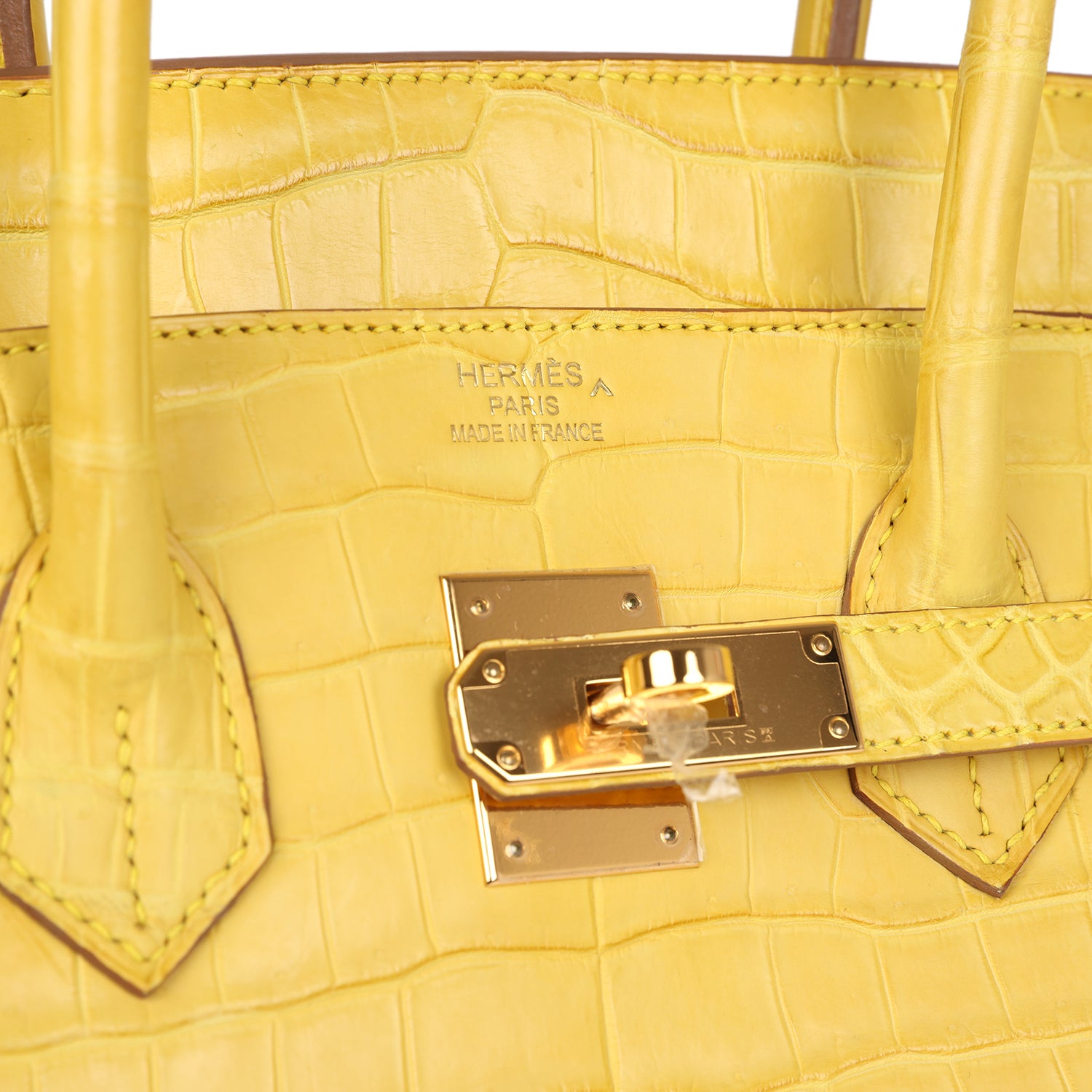 Hermes Birkin 35 Mimosa Matte Porosus Crocodile Gold Hardware - Image 3