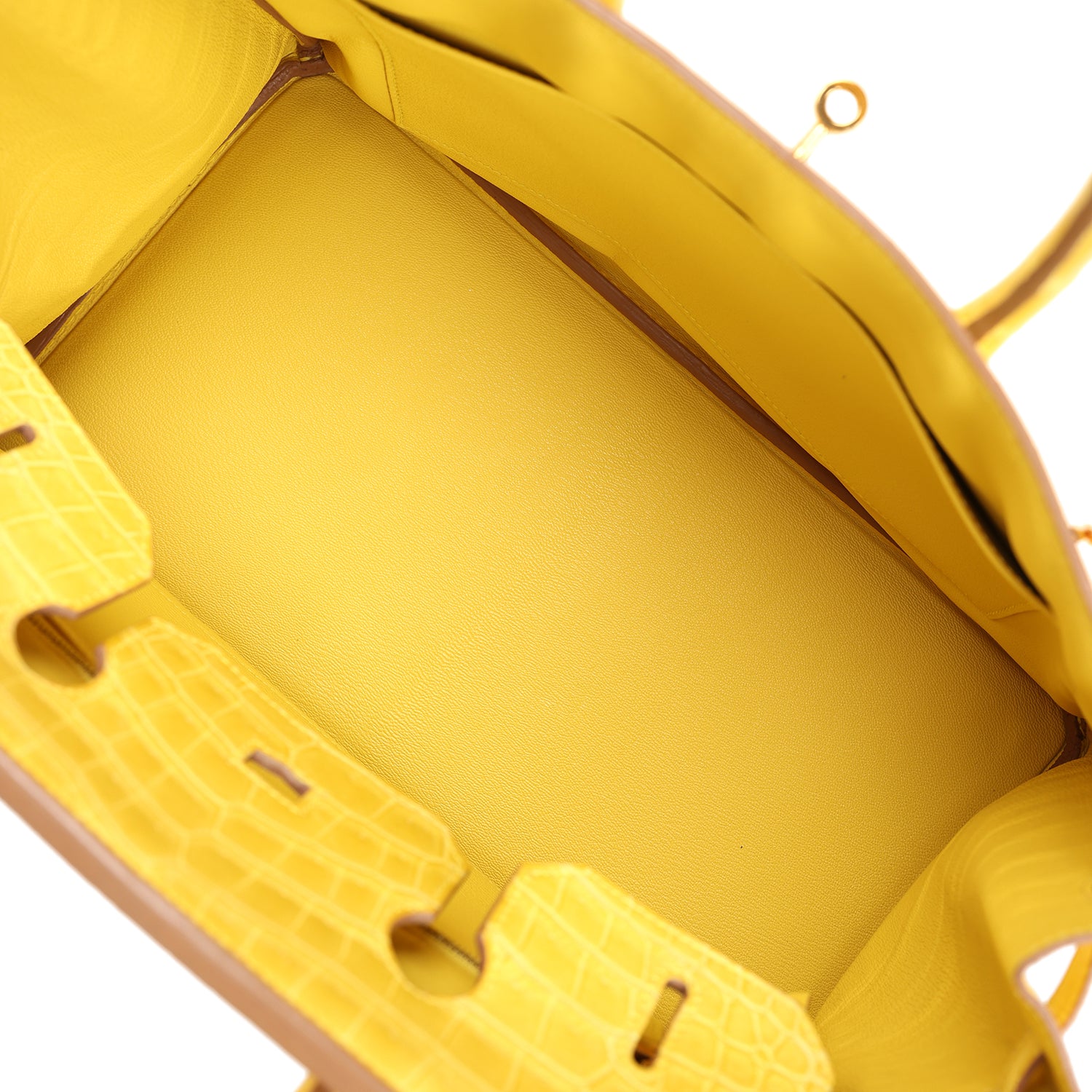 Hermes Birkin 35 Mimosa Matte Porosus Crocodile Gold Hardware - Image 6