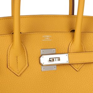 Hermes Birkin 30 Jaune Ambre Togo Palladium Hardware