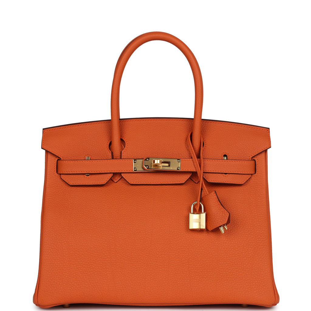 Hermes Birkin 30 Orange Togo Gold Hardware - Image 3