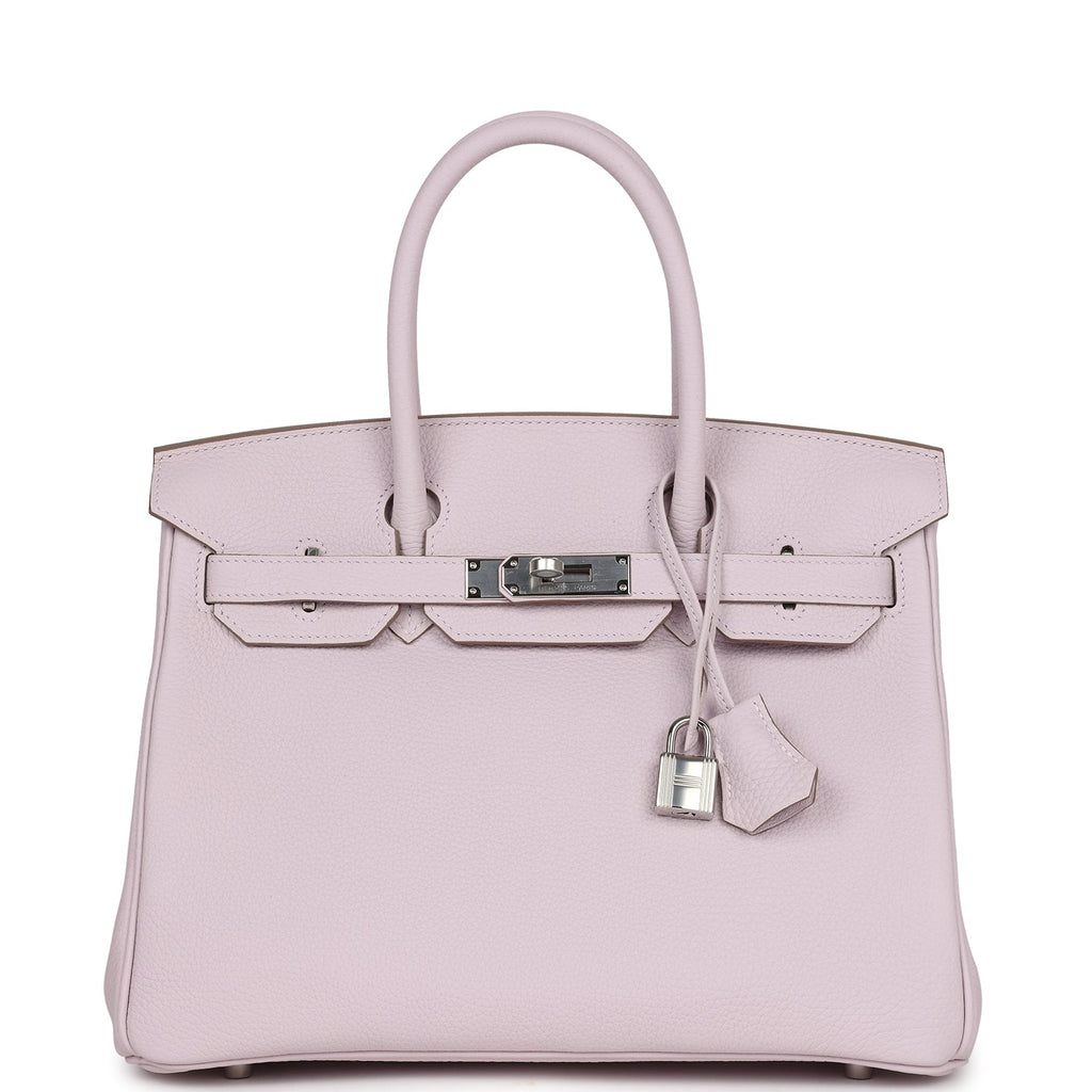 Hermes Birkin 30 Mauve Pale Clemence Palladium Hardware - Image 3