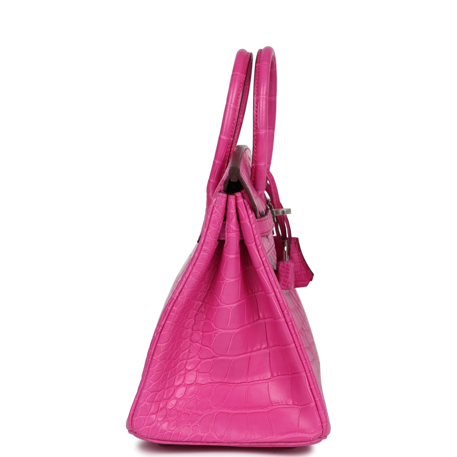 Hermes Birkin 25 Rose Shocking Matte Alligator Palladium Hardware - Image 3