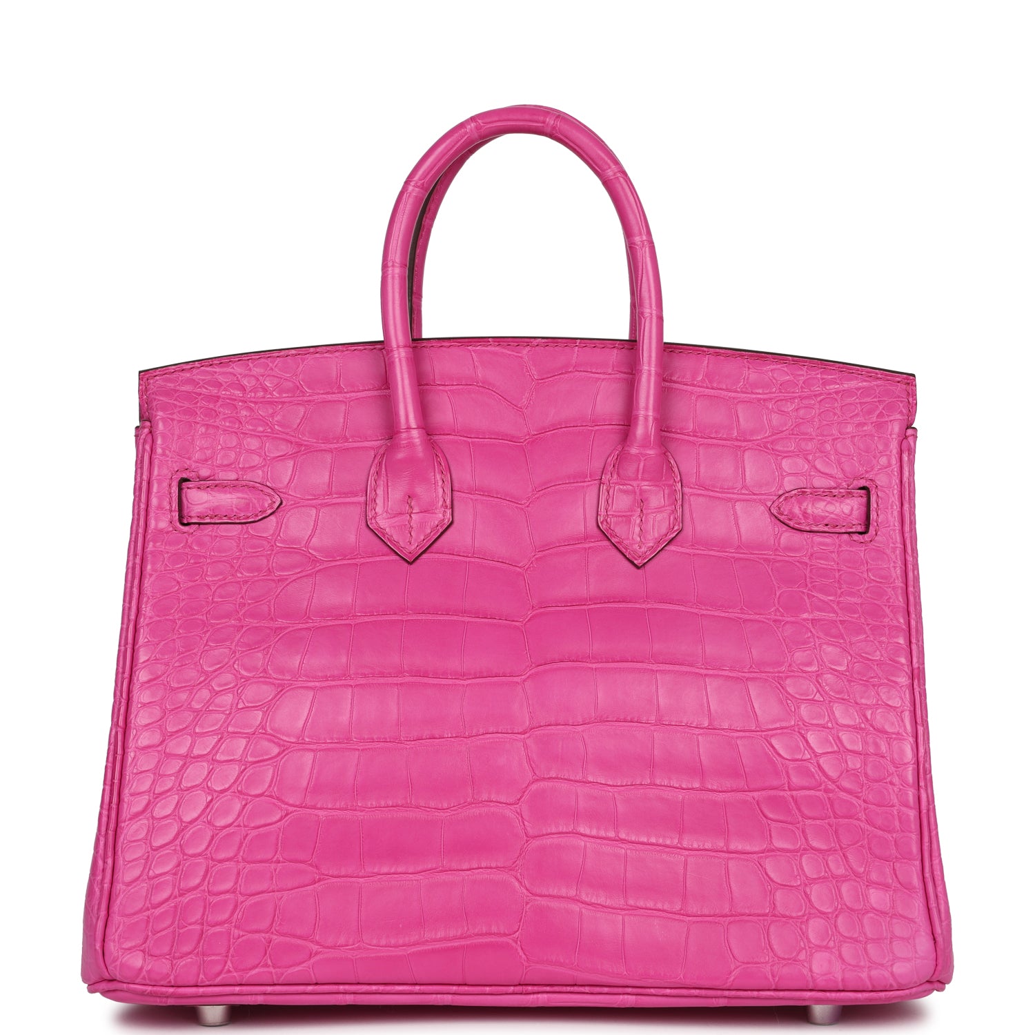 Hermes Birkin 25 Rose Shocking Matte Alligator Palladium Hardware - Image 8