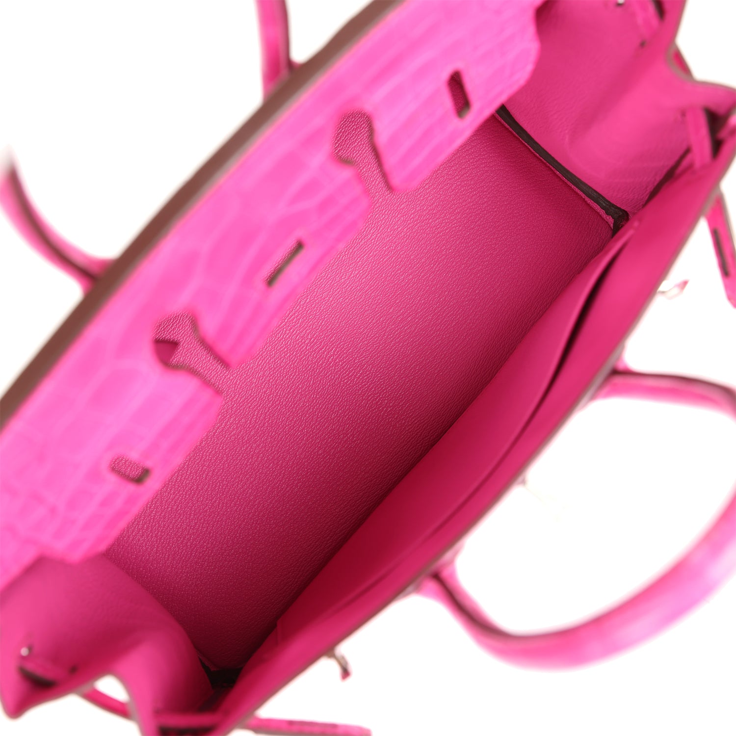 Hermes Birkin 25 Rose Shocking Matte Alligator Palladium Hardware - Image 7