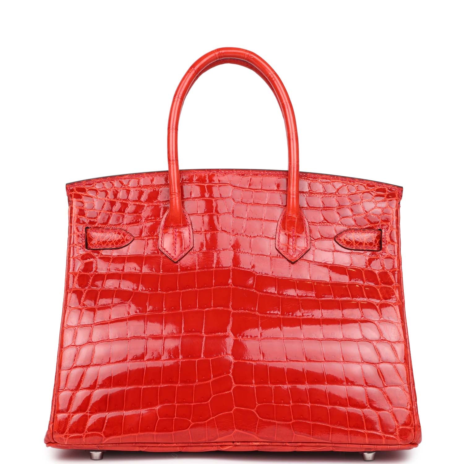 Hermes Birkin 30 Geranium Shiny Niloticus Crocodile Palladium Hardware - Image 3