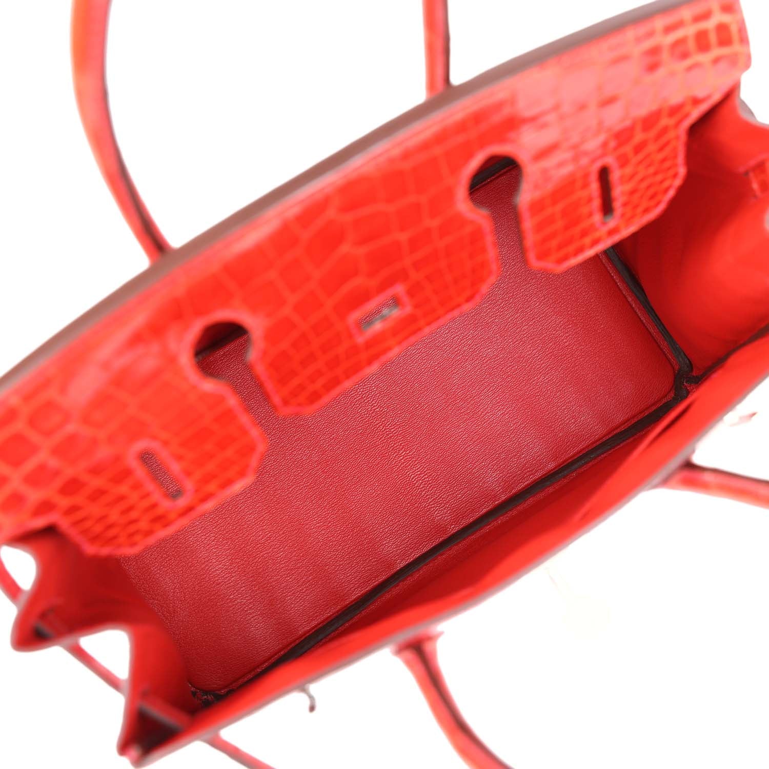 Hermes Birkin 30 Geranium Shiny Niloticus Crocodile Palladium Hardware - Image 2