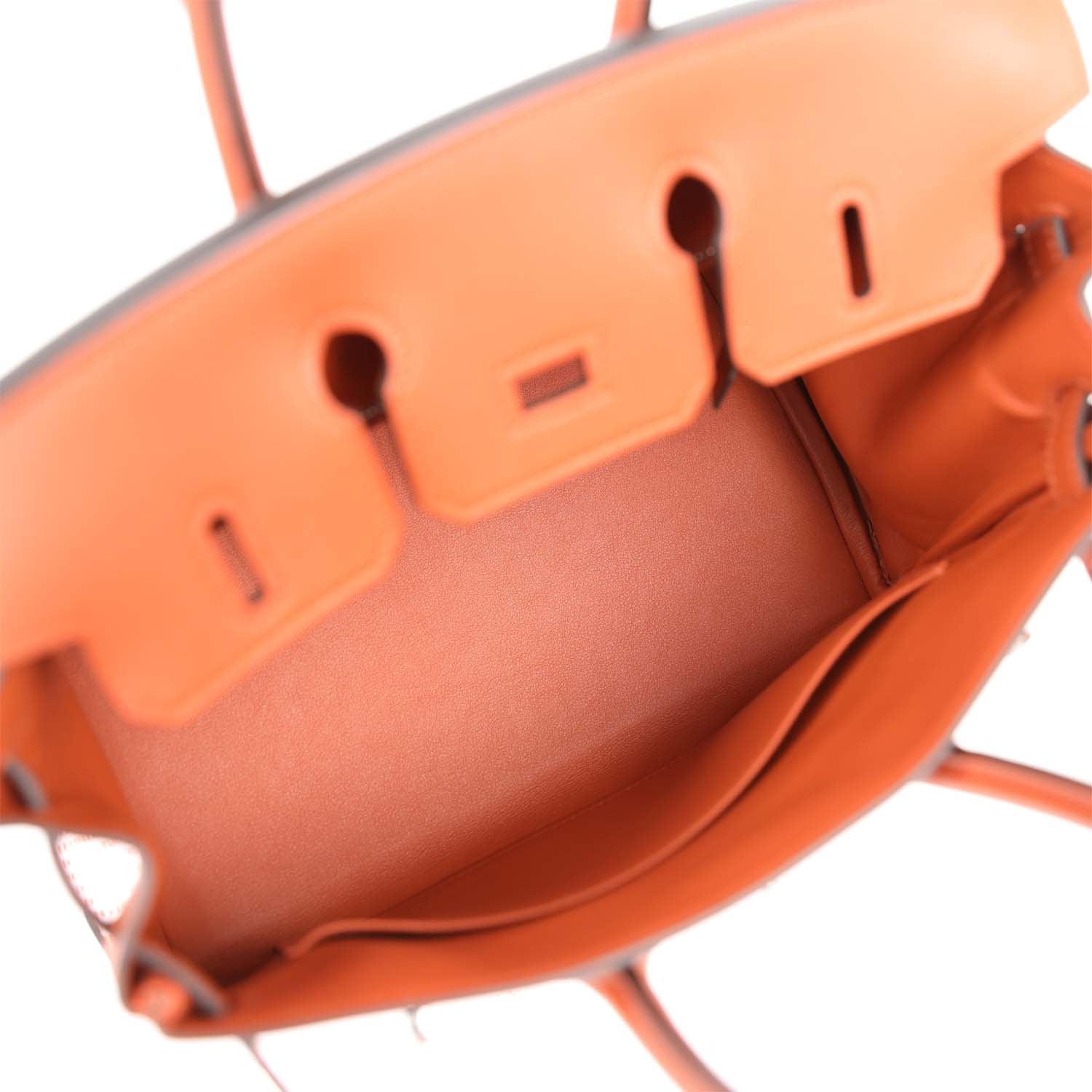 Hermes Quadrille Birkin 25 Sanguine Swift and Toile Palladium Hardware - Image 5