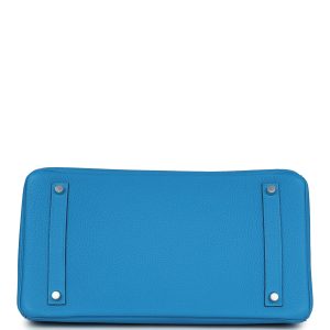 Hermes Birkin 35 Bleu Zanzibar Verso Togo Palladium Hardware