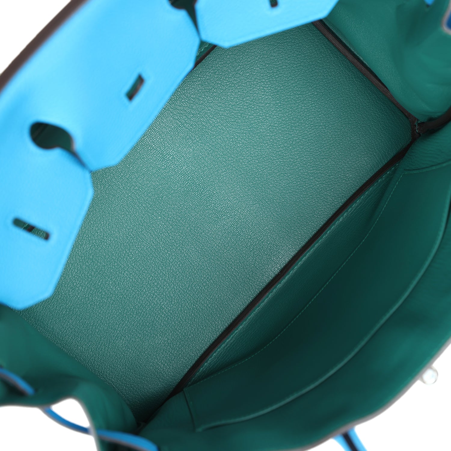 Hermes Birkin 35 Bleu Zanzibar Verso Togo Palladium Hardware - Image 6