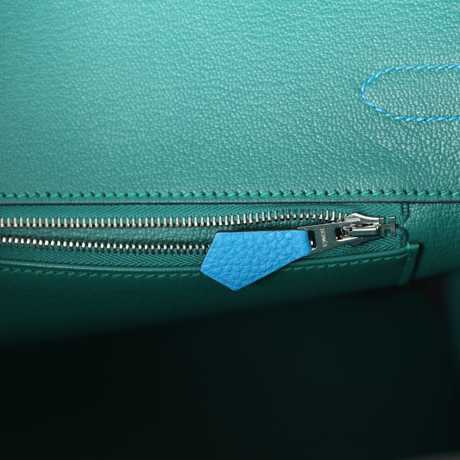 Hermes Birkin 35 Bleu Zanzibar Verso Togo Palladium Hardware - Image 7
